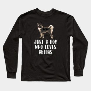 Just A Boy Who Loves Akitas Long Sleeve T-Shirt